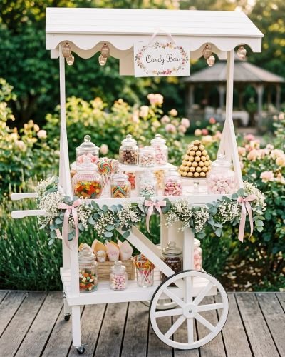 Candy Bar blanc en bois